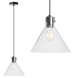PENDUL GLASS LOFT APP316-1CP, 23,5x108 cm, NEGRU SI ARGINTIU, DIN STICLA SI METAL, STIL MODERN, TU