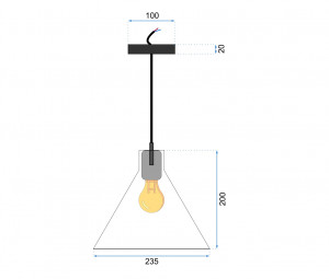 PENDUL GLASS LOFT APP316-1CP, 23,5x108 cm, NEGRU SI ARGINTIU, DIN STICLA SI METAL, STIL MODERN, TU - Img 6