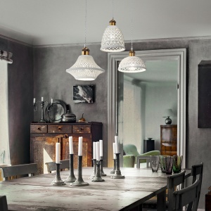 PENDUL LUGANO SP1 D16, ALB, DIN METAL, STIL CLASIC - Img 2