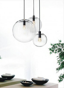 PENDUL SANDRA 30, NEGRU/TRANSPARENT, DIN METAL SI STICLA, STIL MODERN - Img 7