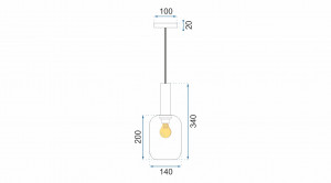 PENDUL TRANSPARENT APP457-1CP, 20X14 cm, TRANSPARENT, DIN STICLA SI METAL, STIL MODERN, TU - Img 6