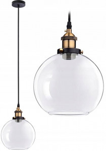 PENDUL VERTO B APP044-1CP / APP045-1CP, 18x19/80 cm, TRANSPARENT SI NEGRU, DIN STICLA SI METAL, STIL MODERN, TU - Img 1