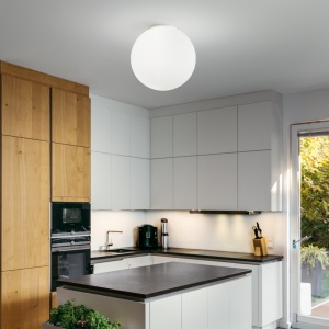 PLAFONIERA MAPA PL1 D40, ALB, DIN STICLA, STIL MODERN - Img 2