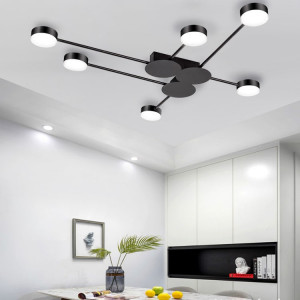 PLAFONIERA MODERN LED 6, APP521-6C, 117x85 cm, NEGRU, DIN OTEL DE INALTA CALITATE, STIL MODERN, TU - Img 3