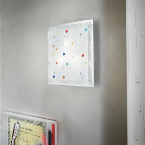 PLAFONIERA OCEAN PL3, MULTICOLOR, DIN STICLA, STIL MODERN - Img 2