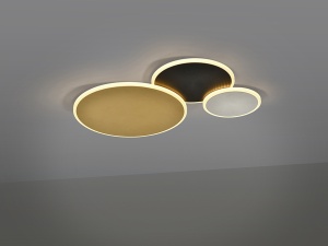 PLAFONIERA UMBRA, 63 CM, ALB/NEGRU/AURIU, DIN METAL, ALUMINIU SI ACRIL STIL MODERN - Img 2