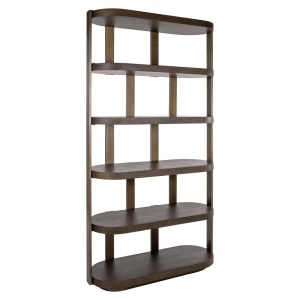 RAFT ORGANIZATOR ELLINGTON, 214216, CONFECTIONAT DIN METAL, MDF SI FURNIR DE STEJAR, CULOARE MARO, STIL MODERN