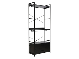 RAFT/ORGANIZATOR RIN C, NEGRU MAT, DIN PLACA LAMINATA SI METAL, STIL MODERN, SIGNAL