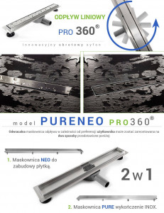 RIGOLA DUS, REA PURE NEO PRO, 50 CM, DESIGN MODERN, CALITATE SUPERIOARA, REA