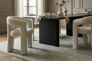 SCAUN, ARCH, REALIZAT DIN TEXTIL BOUCLE ALB/CREM, DESIGN MODERN, ARTIM GROUP SELECTION - Img 6