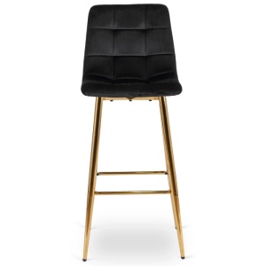 SCAUN BAR, ARTIM MEBLE, REALIZAT DIN CATIFEA SI METAL, CULOARE NEGRU/AURIU, STIL MODERN - Img 2