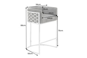 SCAUN BAR, ELEGANCE 180CM, DIN CATIFEA SI METAL, ARTIM GROUP SELECTION - Img 3