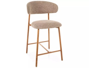 SCAUN BAR ELTON H2, BEJ 253/STEJAR, TAPITERIE DIN TEXTIL SI PICIOARE DIN METAL, STIL MODERN