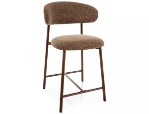 SCAUN BAR ELTON H2 NOELLE, CAPPUCCINO 45/NUC, TAPITERIE DIN TEXTIL SI PICIOARE DIN METAL, STIL MODERN