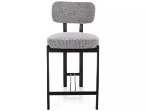 SCAUN BAR MISAKI H2, GRI 254/NEGRU, TAPITERIE DIN TEXTIL SI PICIOARE DIN METAL, STIL MODERN - Img 2
