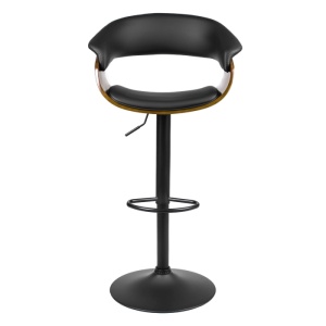 SCAUN BAR ROTATIV, ARTIM MEBLE, REALIZAT DIN PIELE ECO, FURNIR SI METAL, CULOARE NUC/NEGRU, STIL MODERN - Img 7