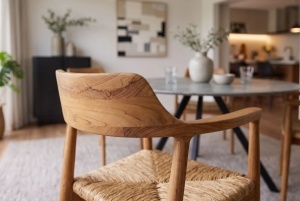 SCAUN BESTSELLER, KENNEDY, CU BRATE, REALIZAT DIN LEMN DE PIN SI RATAN, CULOARE NATUR, PENTRU RESTAURANTE SI CAFENELE - Img 10