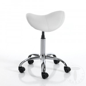 SCAUN CABINET, KAIO WHITE, METAL SI PIELE ECO, COD 4582 - Img 3