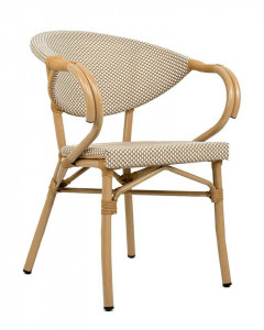 SCAUN CAFENEA INTERIOR/EXTERIOR, PARIS ARM, ALUMINIU SI RATAN, DESIGN MODERN