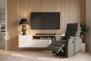 SCAUN CINEMA, HOLLYWOOD, REGLABIL ELECTRIC, REALIZAT DIN MATERIAL TEXTIL DE CULOARE VERDE, INVICTA INTERIOR - Img 9