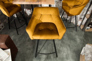 SCAUN DE BAR 100CM, LOFT DIN METAL SI CATIFEA, DESIGN RETRO - Img 7