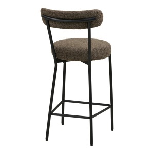 SCAUN DE BAR BADALONA, DIN METAL SI TEXTIL BOUCLE, CULOARE MARO, HOUSE NORDIC - Img 5
