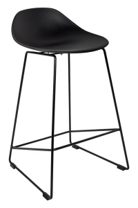 SCAUN DE BAR BENNY 66, NEGRU, CONFECTIONAT DIN POLIPROPILENA SI METAL, STIL MODERN