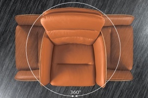SCAUN DE BAR, BIG GEORGE, PIELE, MICROFIBRA SI METAL, CULOARE CONIAC, ARTIM GROUP SELECTION - Img 5