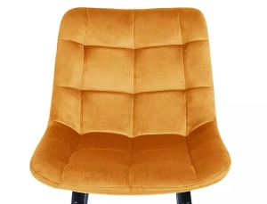 SCAUN DE BAR CHIC H-2, CURRY BLUVEL 68/NEGRU MAT, TAPITERIE DIN CATIFEA SI METAL, STIL MODERN - Img 2