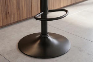 SCAUN DE BAR CHICAGO ROTATIV, DIN METAL, FURNIR SI PIELE ECO, CULOARE MARO/NEGRU, INVICTA INTERIOR - Img 9