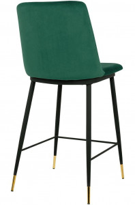 SCAUN DE BAR DIEGO 65 VERDE/NEGRU/AURIU, CU TAPITERIE DIN CATIFEA - Img 3