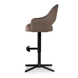SCAUN DE BAR, GODA SUPREME CROSS, BEJ/NEGRU, TAPITERIE DIN TEXTIL, SPUMA, ARCURI SI METAL, STIL MODERN - Img 3
