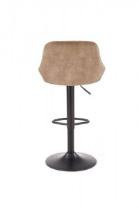 SCAUN DE BAR H101, BEJ/NEGRU, TAPITERIE DIN CATIFEA SI PICIOARE DIN METAL, STIL MODERN - Img 3