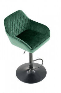 SCAUN DE BAR H103, VERDE/NEGRU, TAPITERIE DIN CATIFEA SI PICIOARE DIN METAL, STIL MODERN - Img 3