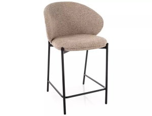SCAUN DE BAR KIOTO H-2, CULOARE BEJ 253/NEGRU, TAPITERIE DIN TEXTIL SI METAL, STIL MODERN - Img 5