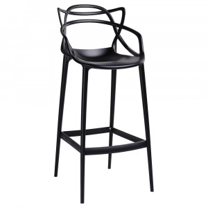 SCAUN DE BAR, NEGRU HILO PREMIUM, CONFECTIONAT DIN POLIPROPILENA, STIL MODERN