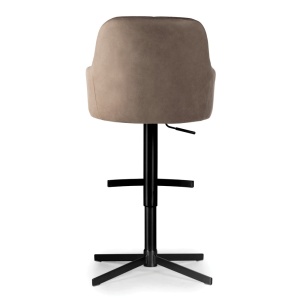 SCAUN DE BAR, TULIP SUPREME CROSS, BEJ/NEGRU, TAPITERIE DIN TEXTIL, SPUMA, ARCURI SI METAL, STIL MODERN - Img 3