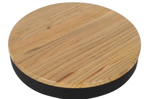 SCAUN DE BAR VOLT, REGLABIL, NEGRU/NATURAL, CONFECTIONAT DIN LEMN SI METAL, STIL INDUSTRIAL - Img 3