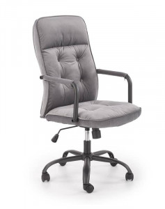 SCAUN DE BIROU COLIN, GRI/NEGRU, TAPITERIE DIN STOFA FINA SI PICIOARE DIN METAL, STIL MODERN
