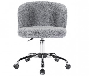 SCAUN DE BIROU DOLLY, GRI, DIN IMITATIE BLANA DE OAIE/METAL, STIL MODERN, SIGNAL