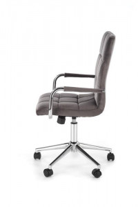 SCAUN DE BIROU GONZO 4, GRI/CROM, TAPITERIE DIN CATIFEA SI PICIOARE DIN METAL, STIL MODERN - Img 4
