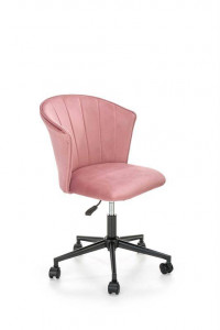 SCAUN DE BIROU PASCO, ROZ/NEGRU, TAPITERIE DIN CATIFEA SI PICIOARE DIN METAL, STIL MODERN