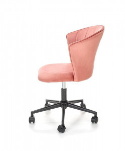 SCAUN DE BIROU PASCO, ROZ/NEGRU, TAPITERIE DIN CATIFEA SI PICIOARE DIN METAL, STIL MODERN - Img 2