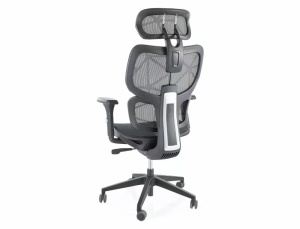SCAUN DE BIROU PIVOTANT DEVON, NEGRU/NEGRU, TAPITERIE DIN PLASA SI PICIOR DIN PLASTIC, STIL MODERN - Img 3