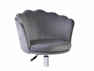 SCAUN DE BIROU PIVOTANT ROSE, GRI BLUVEL 14/CROM, TAPITERIE DIN CATIFEA SI PICIOR DIN METAL, STIL MODERN - Img 3