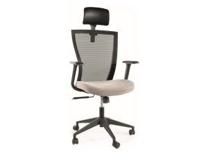 SCAUN DE BIROU Q-328H, GRI/NEGRU, CU FUNCTIE TILT, TAPITERIE DIN TEXTIL SI PLASA, SI PICIOR DIN METAL, STIL MODERN