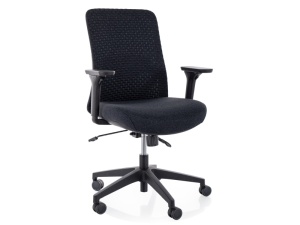 SCAUN DE BIROU Q-744, NEGRU, CU FUNCTIE MULTIBLOC, TAPITERIE DIN TEXTIL SI PICIOR DIN METAL, STIL MODERN