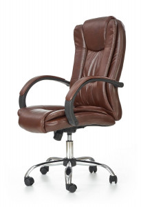SCAUN DE BIROU RELAX, MARO/CROM, TAPITERIE DIN PIELE ECOLOGICA SI PICIOARE DIN METAL, STIL MODERN - Img 6