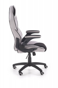 SCAUN DE BIROU SONIC, GRI/NEGRU, TAPITERIE DIN STOFA SI PICIOARE DIN METAL, STIL MODERN - Img 2