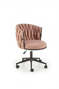 SCAUN DE BIROU TALON, ROZ/NEGRU, TAPITERIE DIN STOFA SI PICIOARE DIN METAL, STIL MODERN